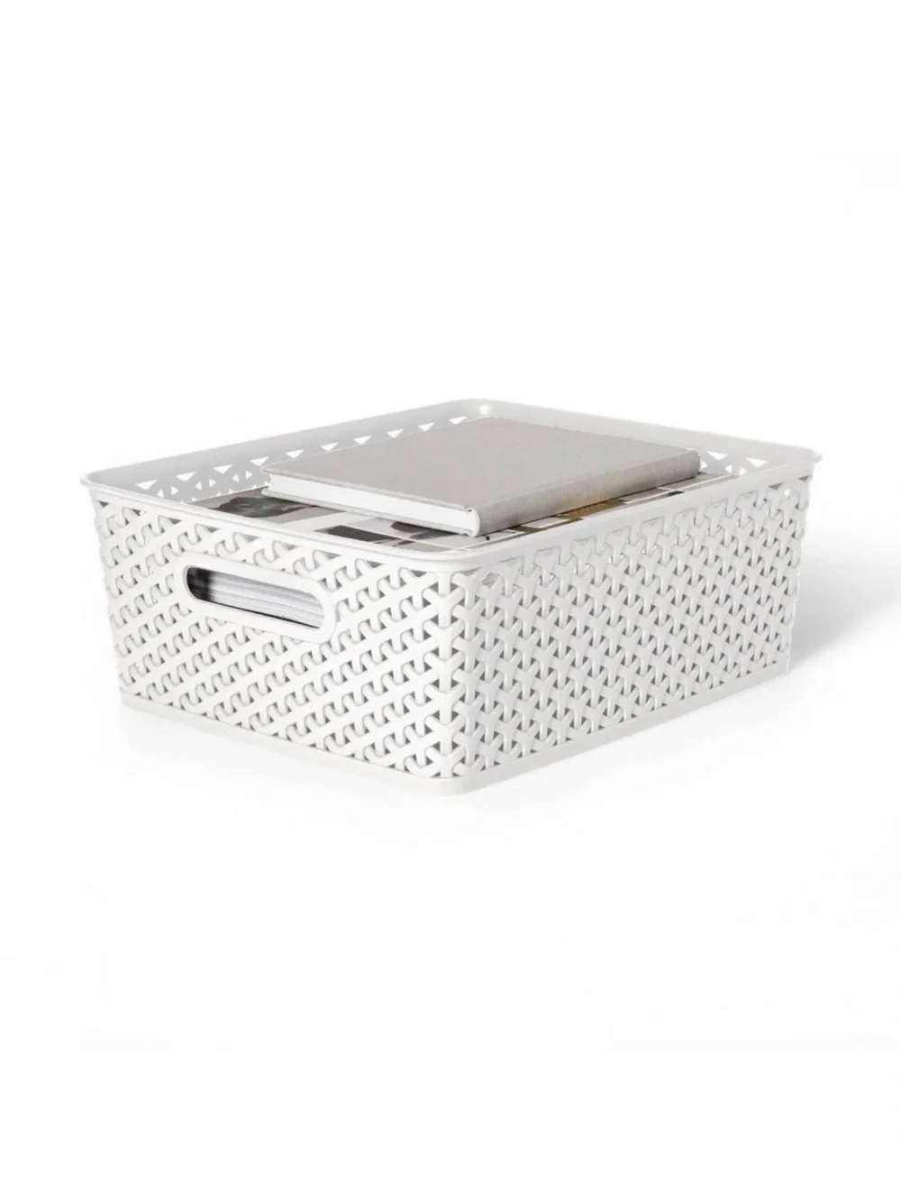 White Plastic Storage Basket with Handle - Target